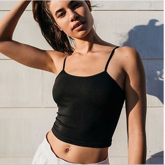 New Free People Black Strappy Back Tighten Up Tank - Picture 2 of 5